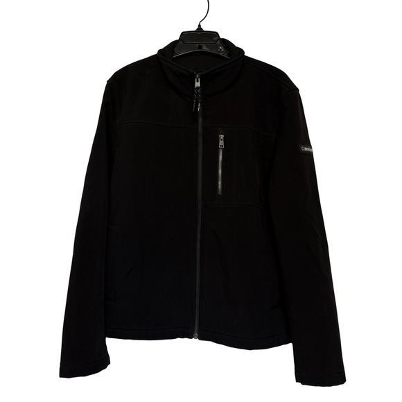 Calvin Klein Other - Calvin Klein Water Resistant Softshell Jacket Mens M Black Full Zip Lined
